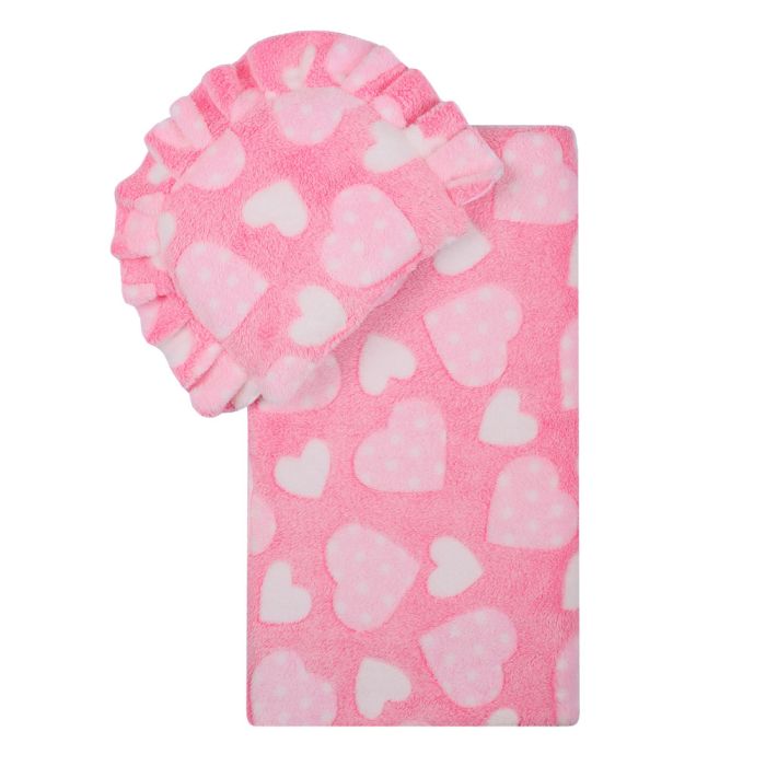 Kahepoolne tekk ja padi komplekt "Hearts" 