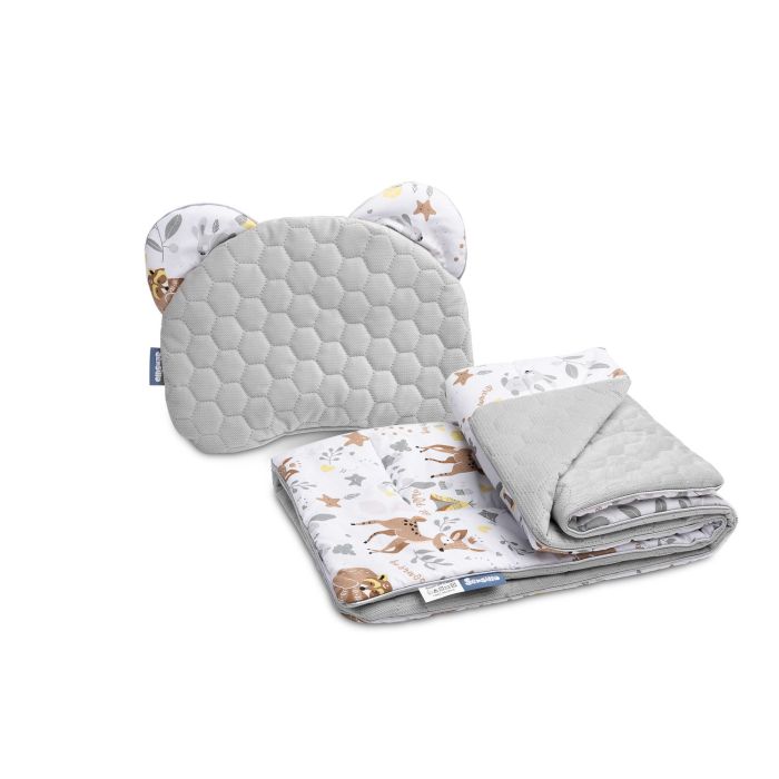 Komplektas kūdikiui "Forest life" pledas 56x76 cm ir pagalvė 