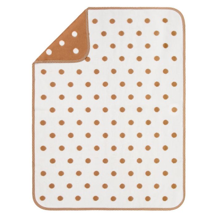 Puuvillane pleed "Polka Dots" 100x75cm  pruuni värvi