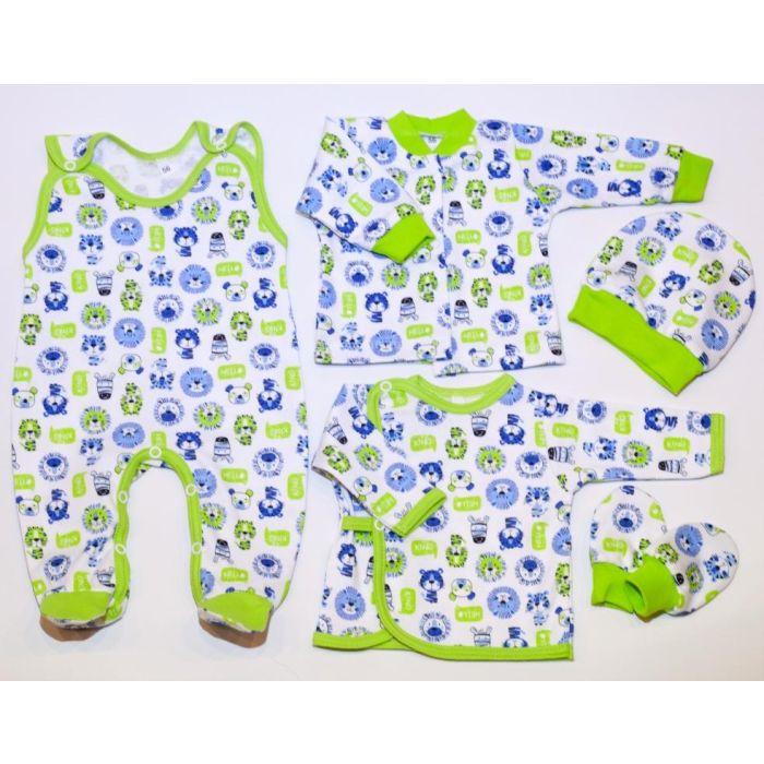 Komplekt vastsündinule 5-e osaline "Lion" roheline