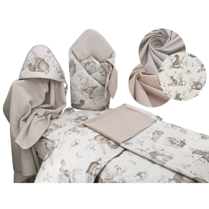 6-osaline vastsündinu komplekti "Forest sepia"