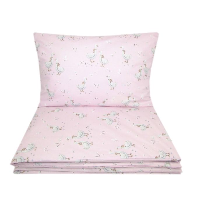 Voodipesu beebidele 135x100 cm  "Golden goose" roosa