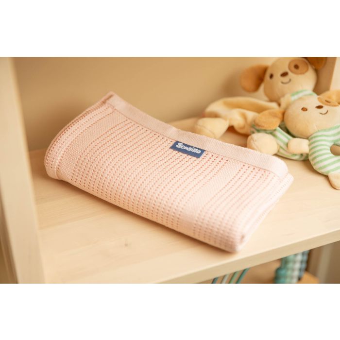 Puuvillane beebitekk "Lulu light pink" 95x95 cm 