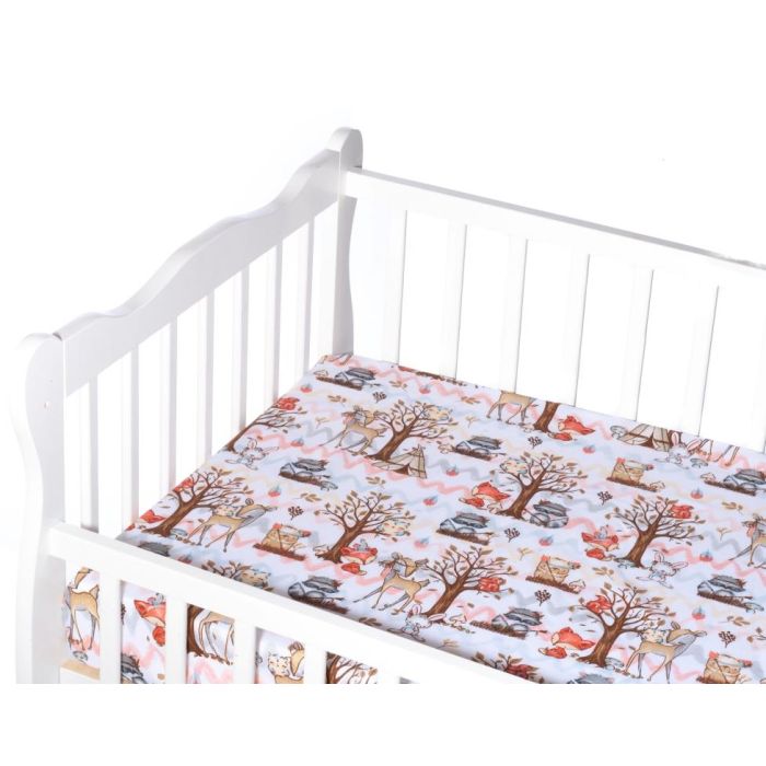 Kummiga voodilina "Raccoon" 60x120 - puuvil