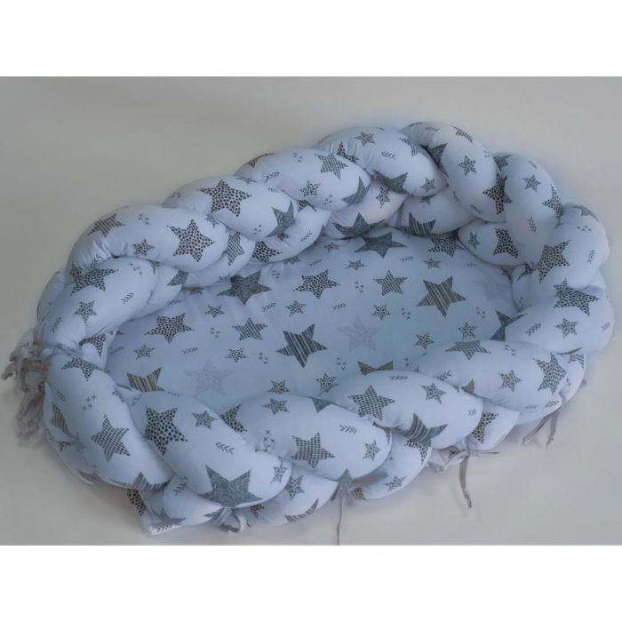 2in1 Beebipesa - Voodipehmendus beebile "Galaxy" sinine