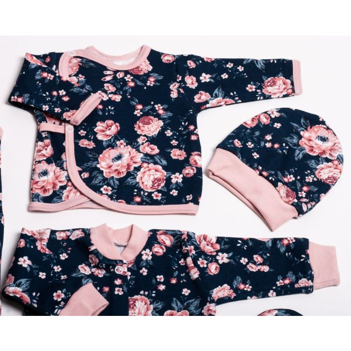 Komplekt vastsündinule 5-e osaline "Flora navy" 