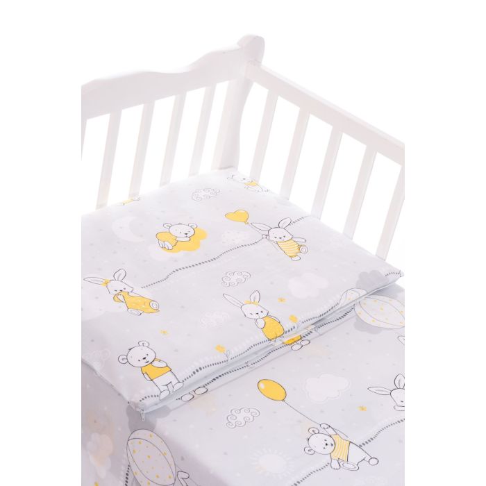 Patalynė kūdikiams 135x100 "Bunny&Balloons" geltona