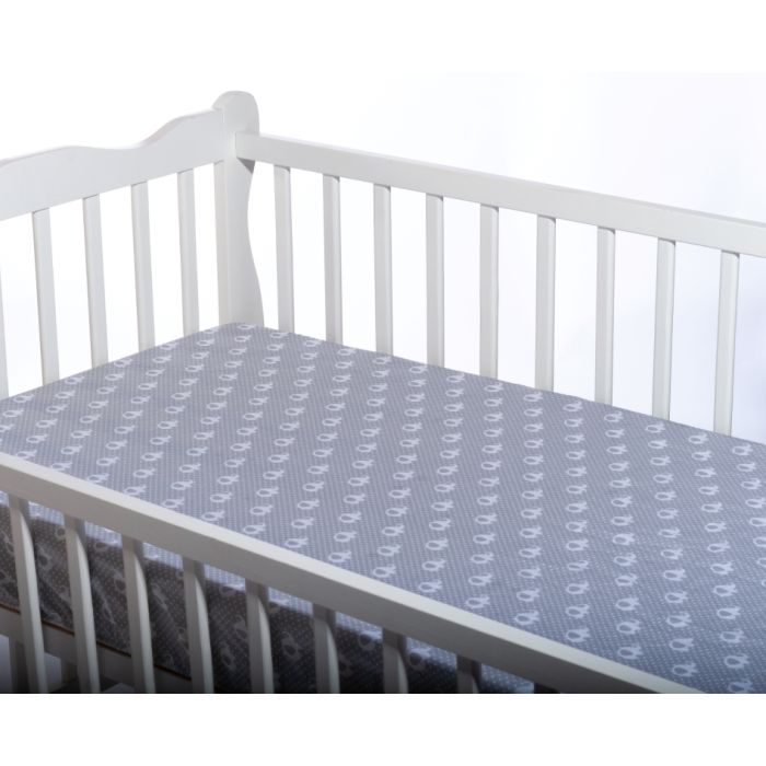 Kummiga voodilina "Jumbo" 60x120 - puuvil, hall