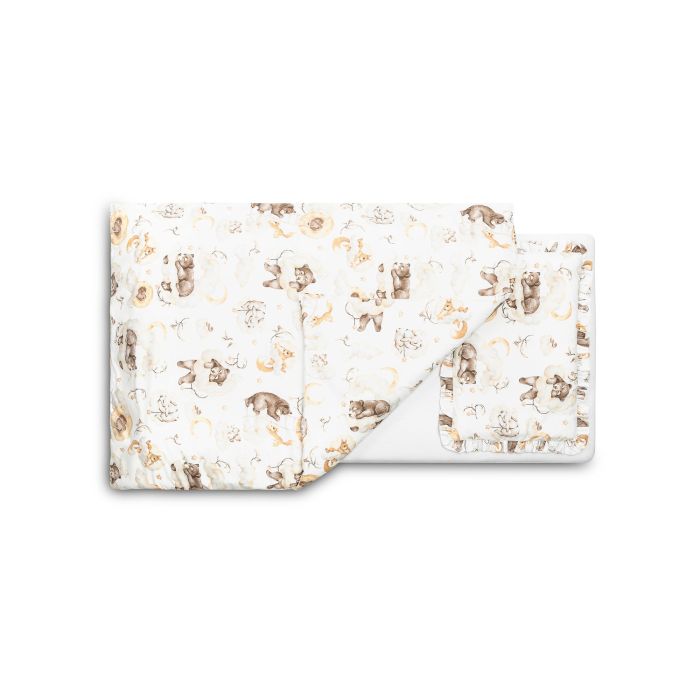 Voodipesu beebidele 135x100 "Cosy clouds" volangiga 