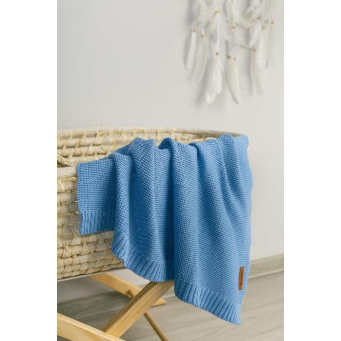 Kootud bambusviskoos beebitekk "Bamboo" 100x80 cm sinine