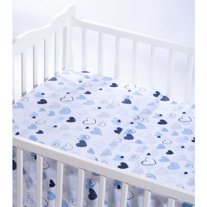 Voodipesu komplekt 135x100 "Südamekesed" sinist värvi