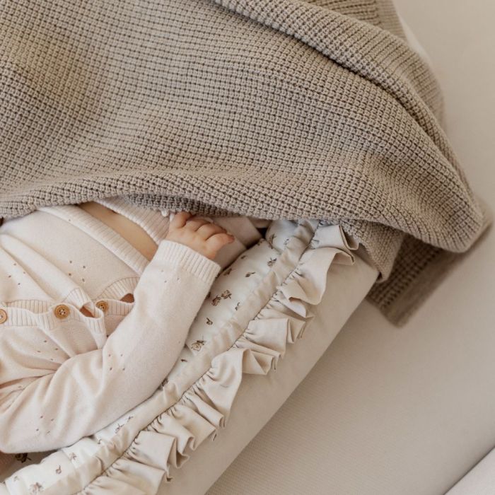 Kootud beebitekk "Merino" 90x75 cm light beige