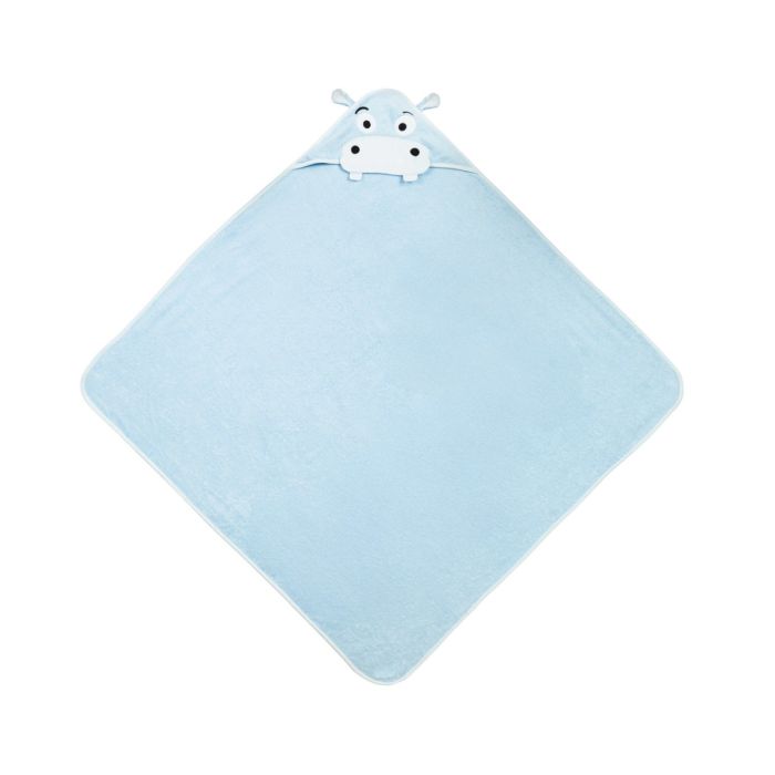 3D kapuutsiga vannilina "Hippo"100x100cm "frotte" sinine