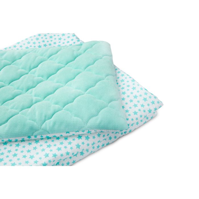 Laste pleed "Mineral Velvet" 100x75cm ja padi 30x35cm türkiissinine