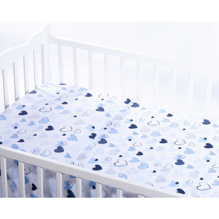 Voodipesu komplekt 135x100 "Südamekesed" sinist värvi