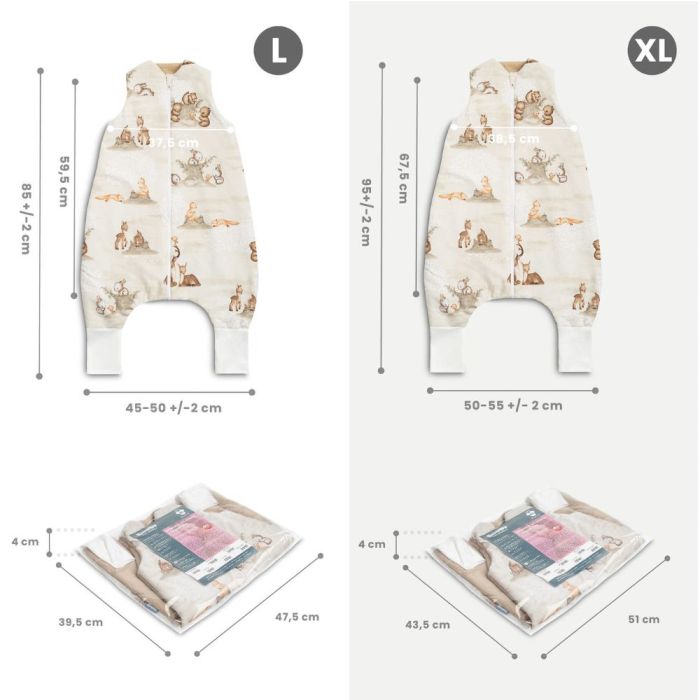Beebi jalaosadega magamiskott  "Lissie" 1 TOG/ 2.5 TOG L /XL  
