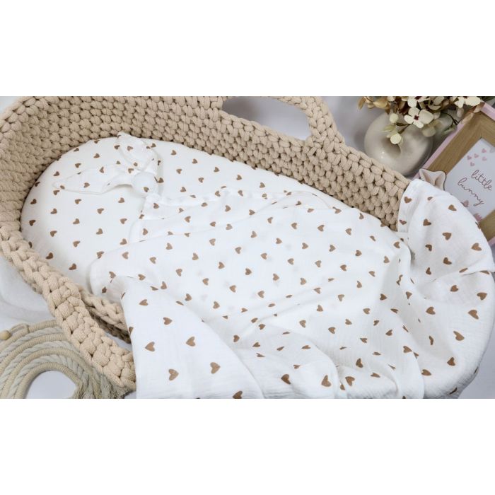 Musliintekk beebile koos kaisulapiga (70x100) – beežid südamed