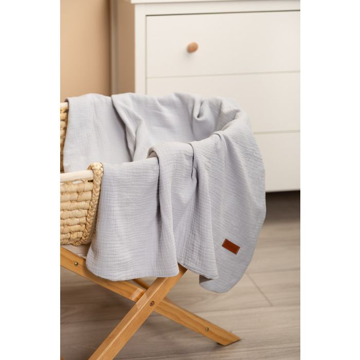 Musliin beebitekk "Vittoria silver" 75x100 cm 