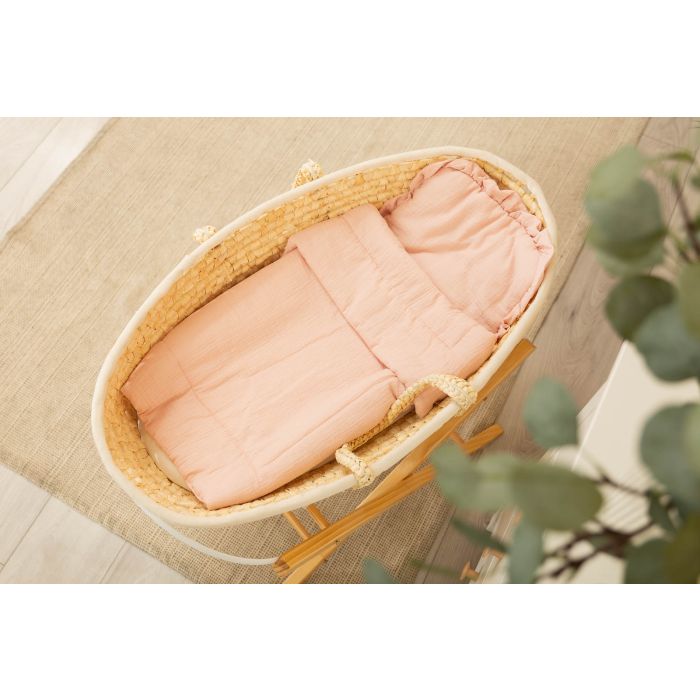Musliinist beebitekk "Luxury soft" ja padi roosa