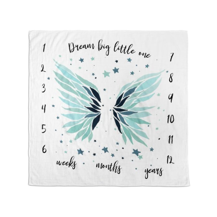 Musliinist lapid (foto taust) imikutele "Wings" 120x120cm