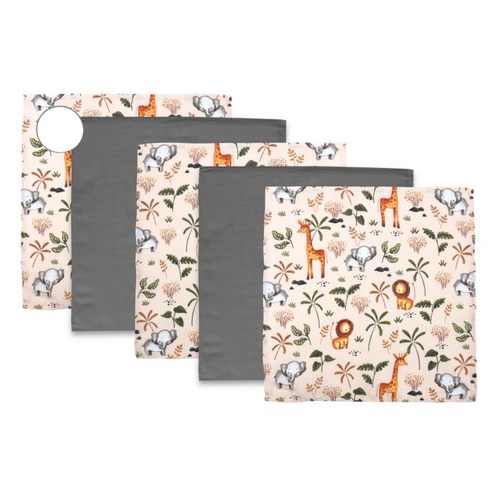 Musliinist lapid "Mini" 5 tk 38x38 cm Safari