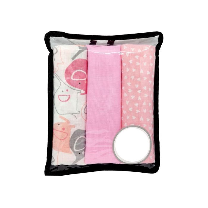 Musliinist lapid "Pink elephants" 60x80 3 tk