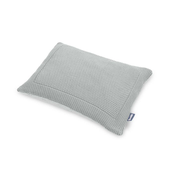 Muslino ir megztos medvilnės pledukas ir pagalvė kūdikiui "Luxury" pilkas