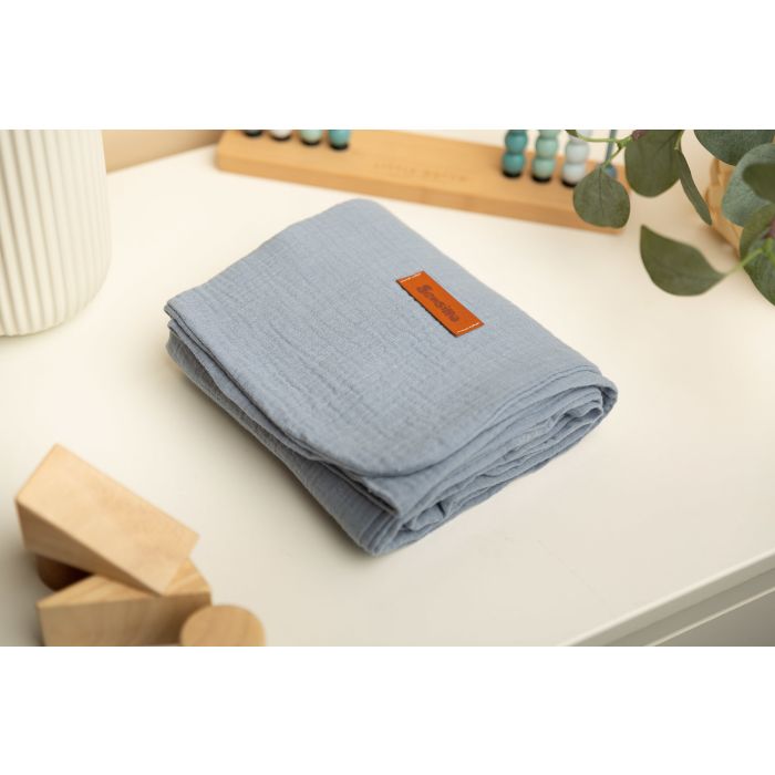 Musliin beebitekk "Vittoria jeans" 75x100 cm 