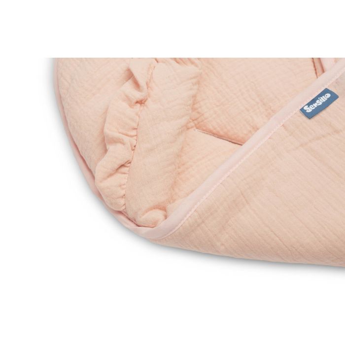 Soojakott vankrisse/turvatool  musliinist  "Natural" 90x90 cm pink