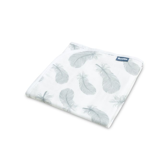 Musliin beebitekk "Light feathers" 80x100 cm 