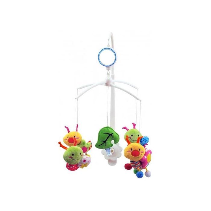 Muusikat mängiv karussell "Caterpillar" pehmete loomadega