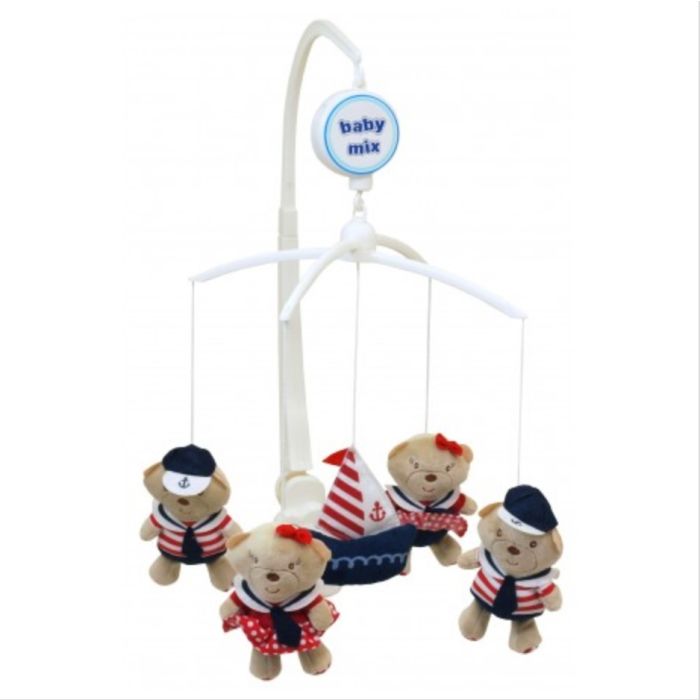 Muusikat mängiv karussell "Sailors" pehmete loomadega