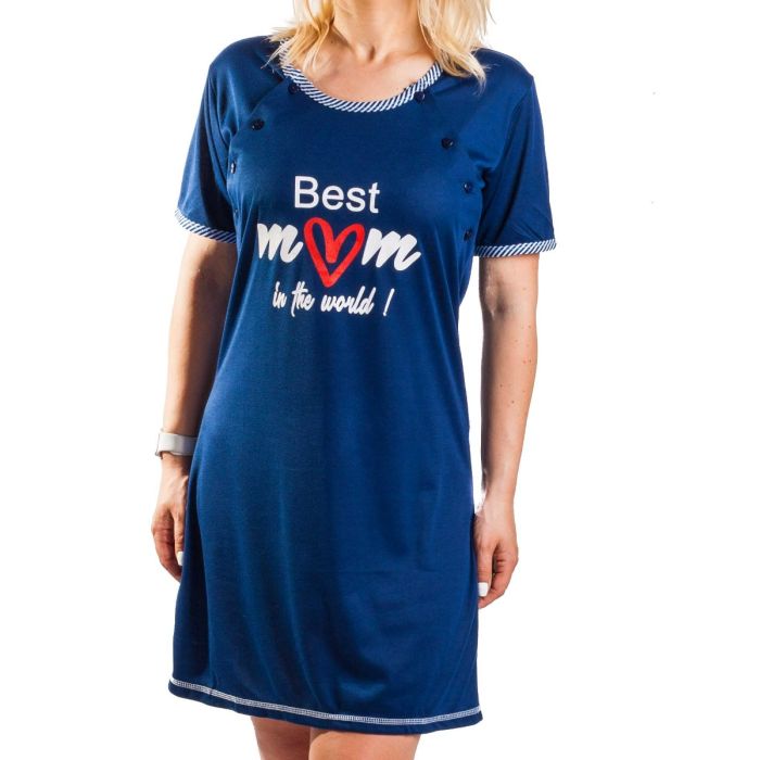 Puuvillane öösärk rasedatele naistele "Best mom"