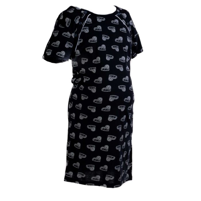 Puuvillane öösärk rasedatele naistele "Heartbeats"