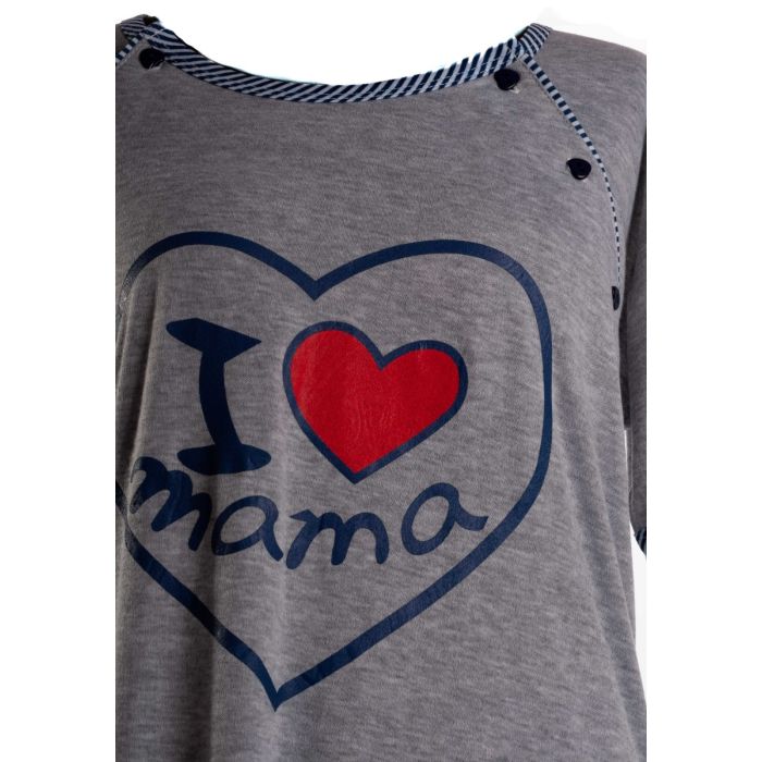 Puuvillane öösärk rasedatele naistele "I love mama"