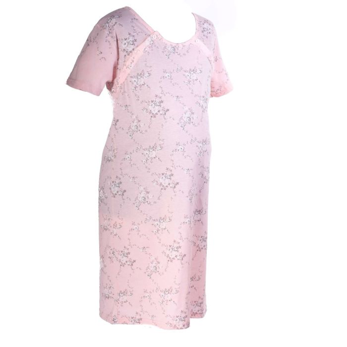 Puuvillane öösärk rasedatele naistele "Gentle pink"