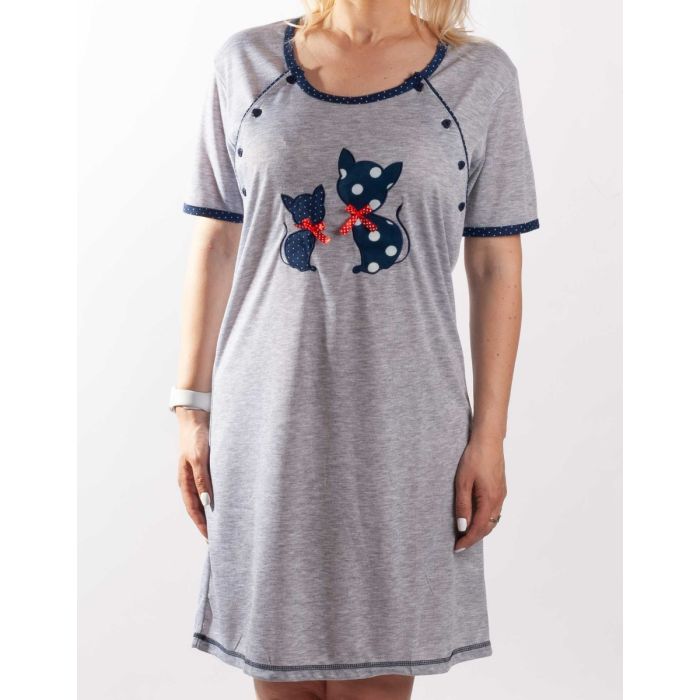 Puuvillane öösärk rasedatele naistele "Cats"