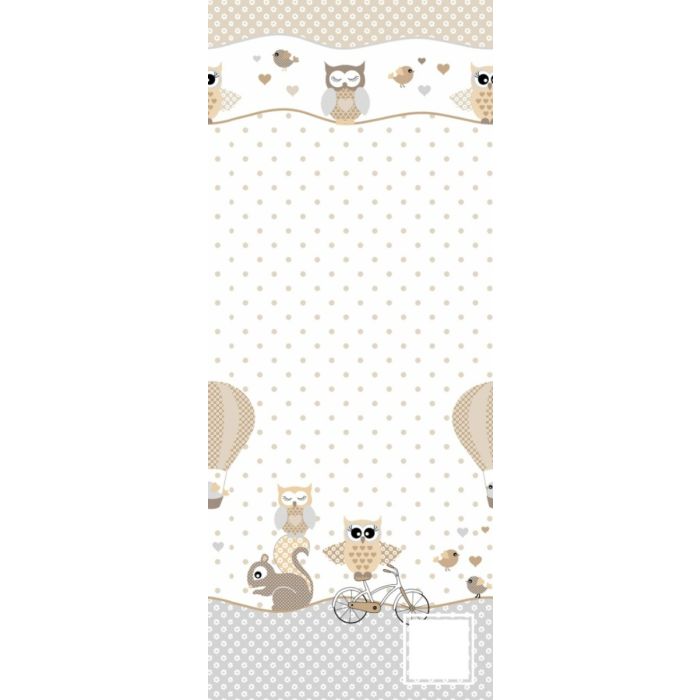 Kummiga voodilina "Owls" 60x120 - puuvil