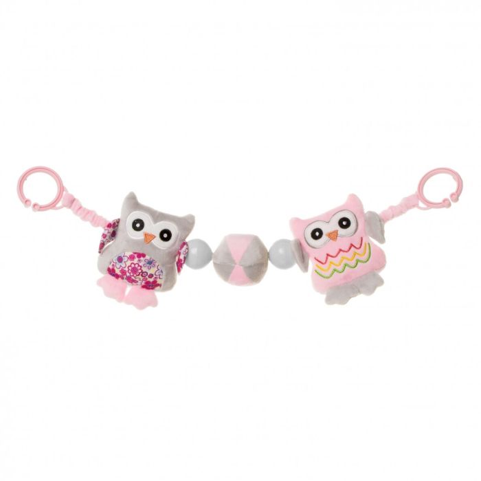 Žaislas vežimėliui/kėdutei "Owl pink"