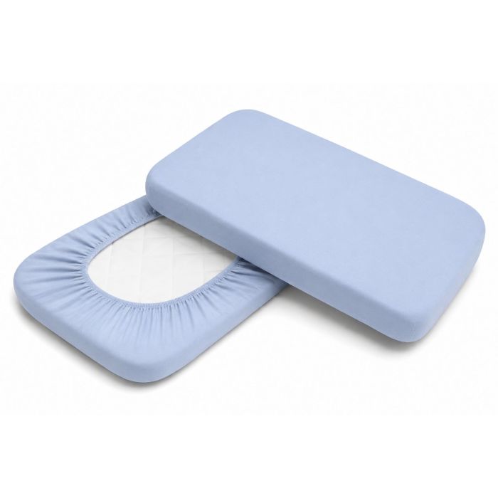 Puuvillane kummiga voodilina "Melange" blue 50x82
