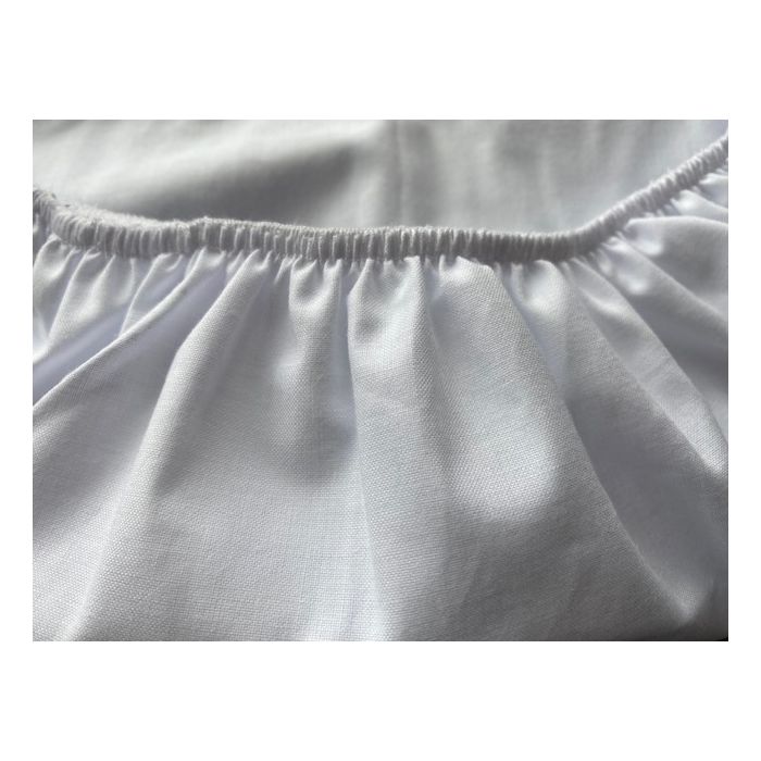 Kummiga voodilina "Blank White" 60x120 - puuvil