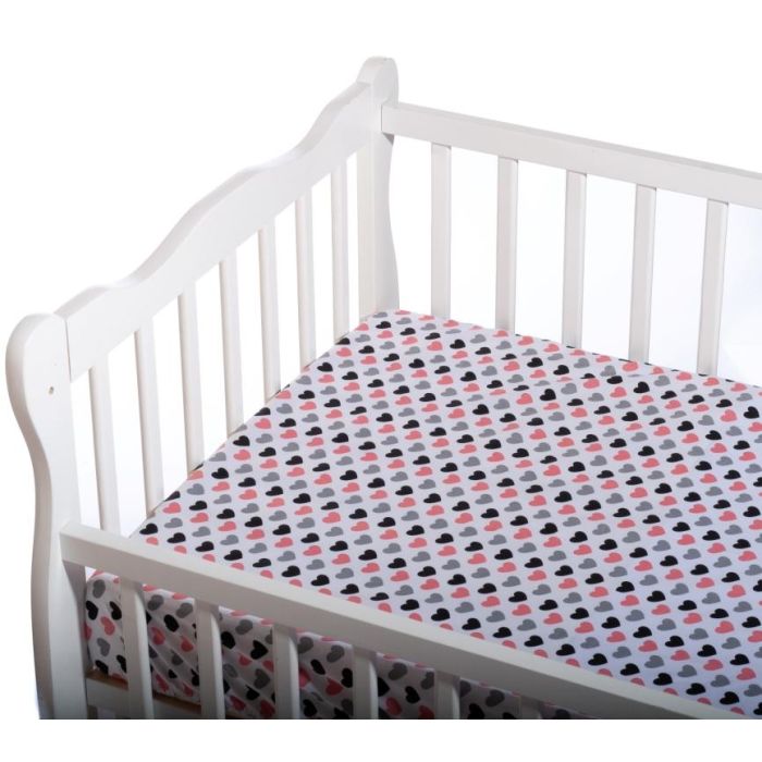 Kummiga voodilina "Love is" 60x120 - puuvil