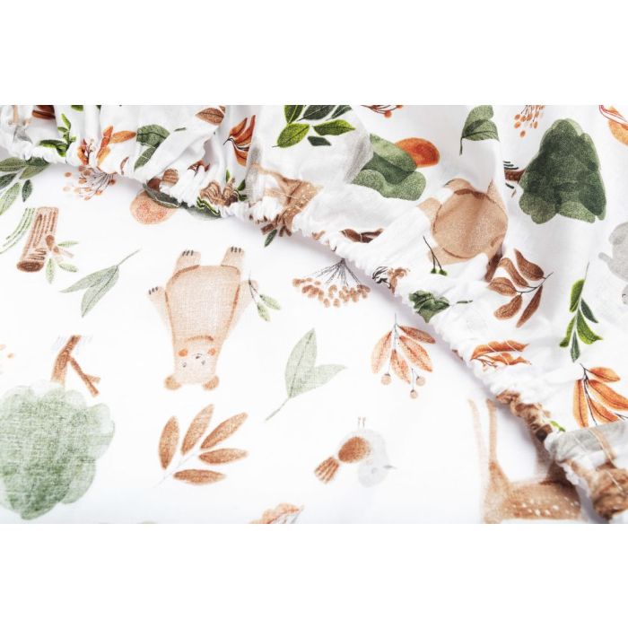 Puuvillane kummiga voodilina 60x120 cm "Forest tales" 