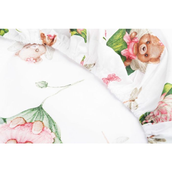 Puuvillane kummiga voodilina 60x120 cm "Blossoms" 