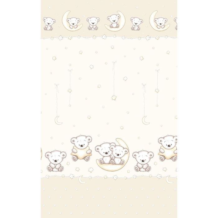 Kummiga voodilina "Teddy" 60x120 - puuvil