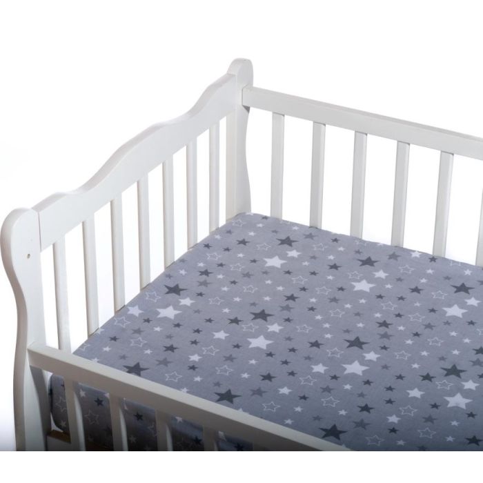 Kummiga voodilina "Galaxy" 60x120 - puuvil, hall