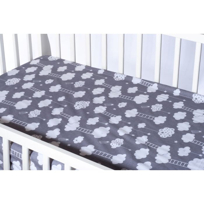 Kummiga voodilina "Dreams" 60x120 - puuvil, hall