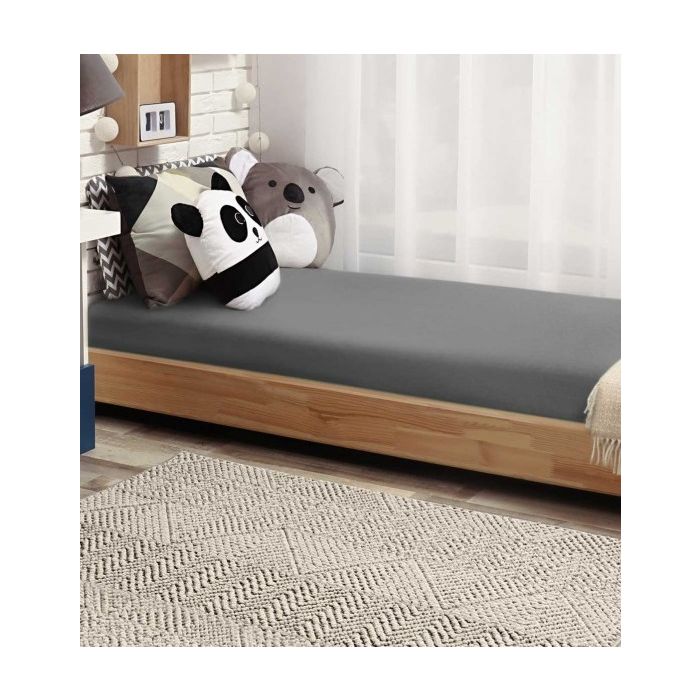 Puuvillane kummiga voodilina 80x160 cm "Jersey" graphite 