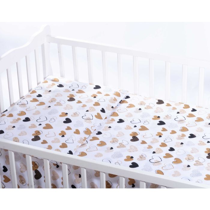 Voodipesu komplekt 135x100 "Südamekesed" kollast värvi