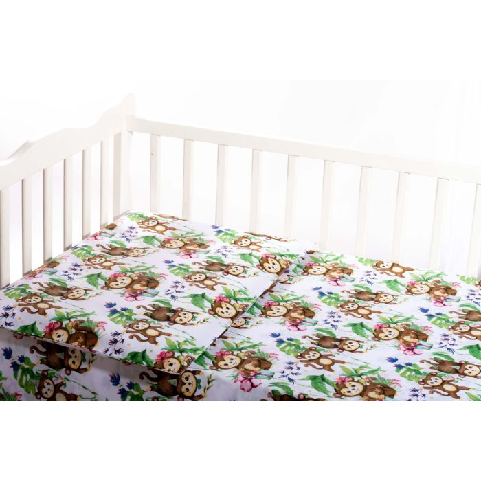 Voodipesu beebidele  135x100 "Monkey's fiesta"  